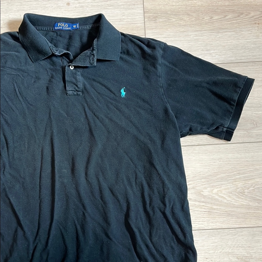 Polo by Ralph Lauren Men’s Black Polo Shirt with Teal Pony Size 2XLT